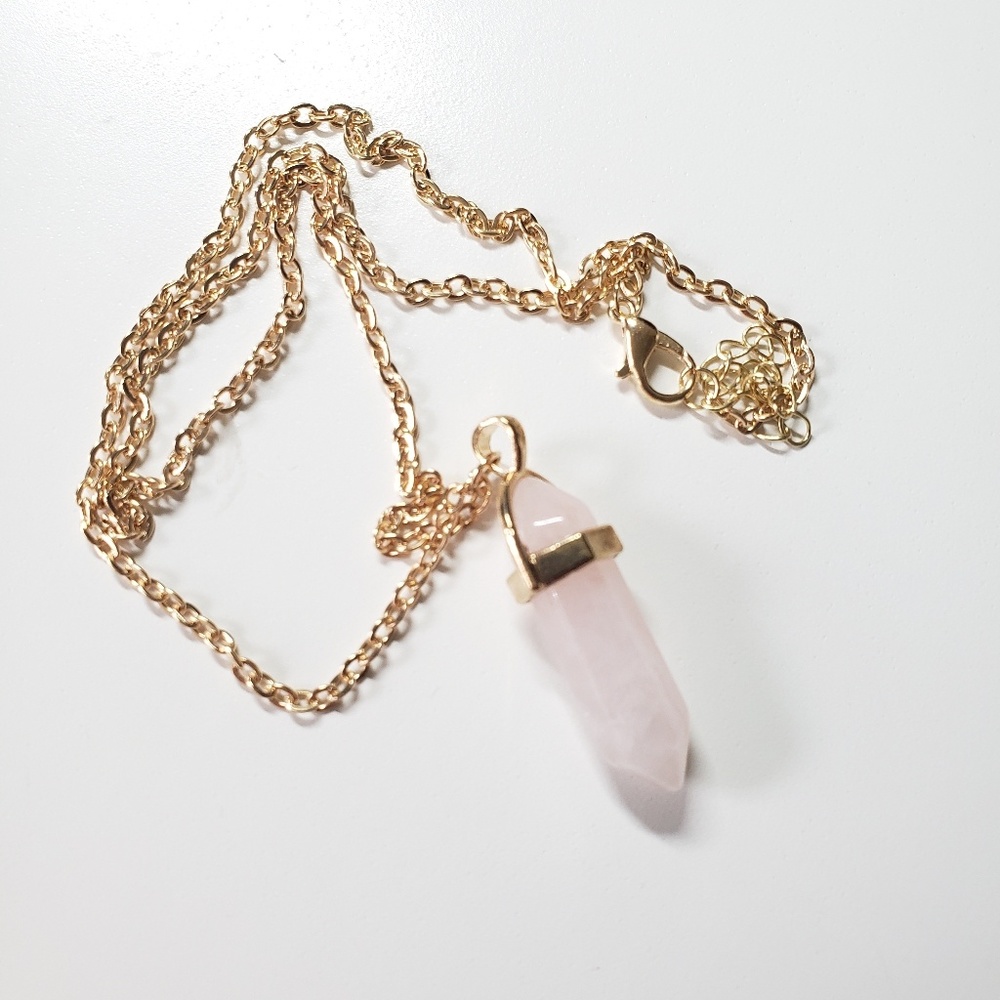 Rose Quartz Crystal Necklace